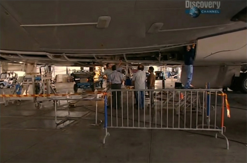 Daños en el fuselaje del A380 durante los flight test.